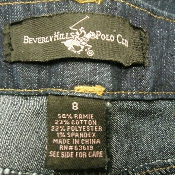 Girls Skinny Jeans Beverly Hills Polo Club Size 8 Stretch Denim Gold Embroidery - Picture 5 of 7